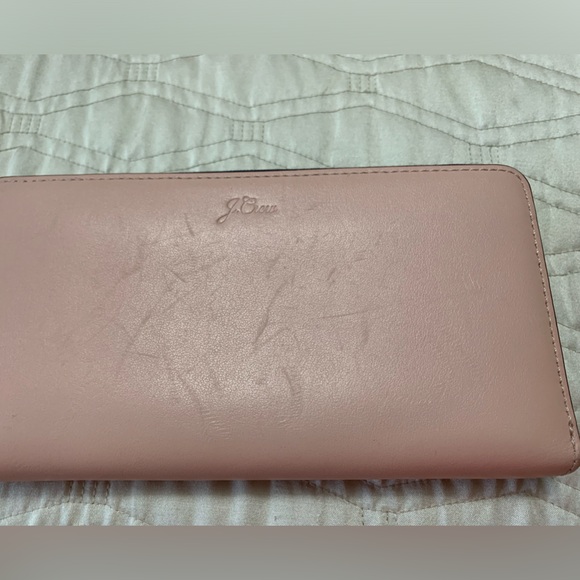 J.Crew Blush Pink Leather Tote & Matching Wallet 100% Genuine Leather - Picture 12 of 16